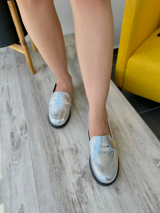 Noeli silver loafer - Stela The Shoetique