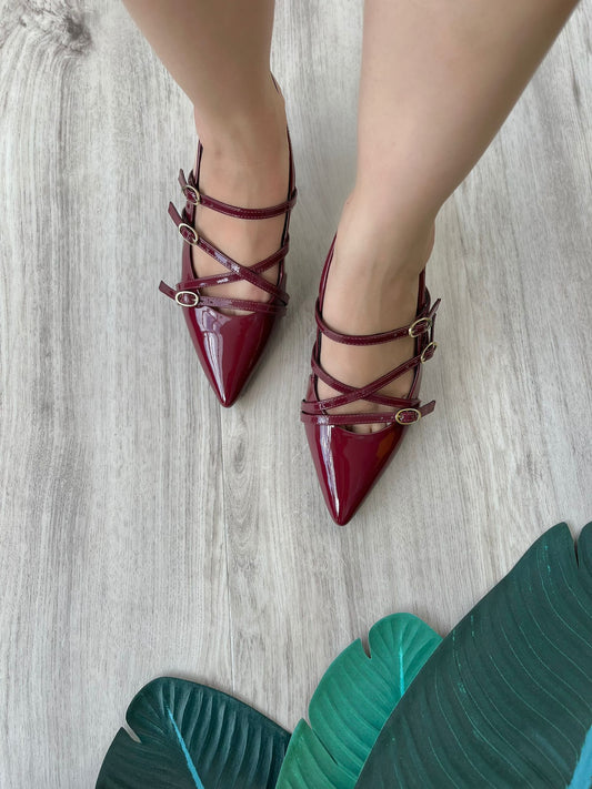 Sammy wine heel size 7 - Stela The Shoetique
