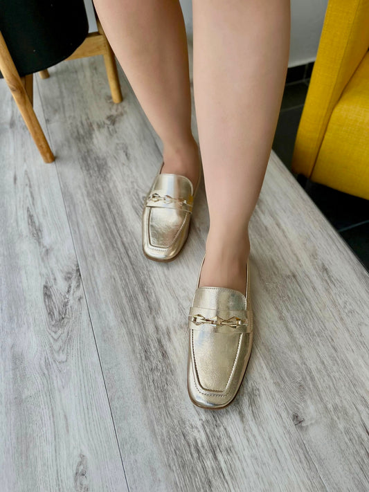 Ofelia gold loafer - Stela The Shoetique