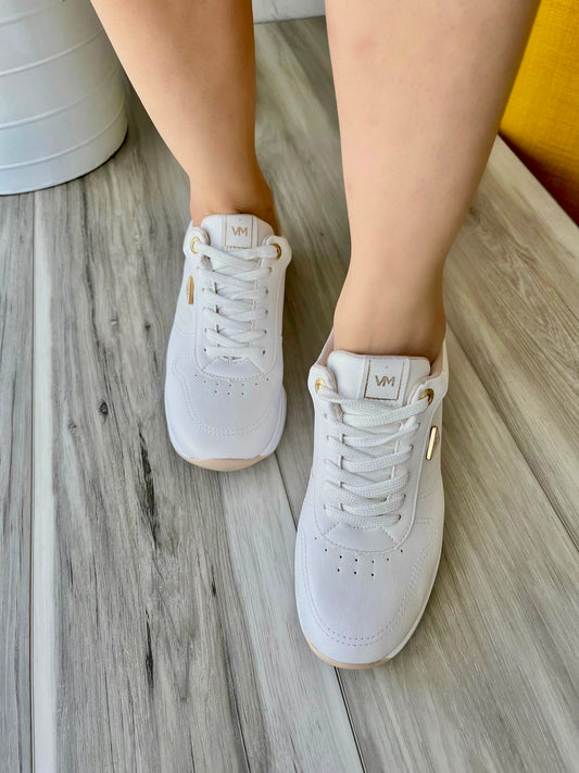 Matilde white/gold sneaker - Stela The Shoetique