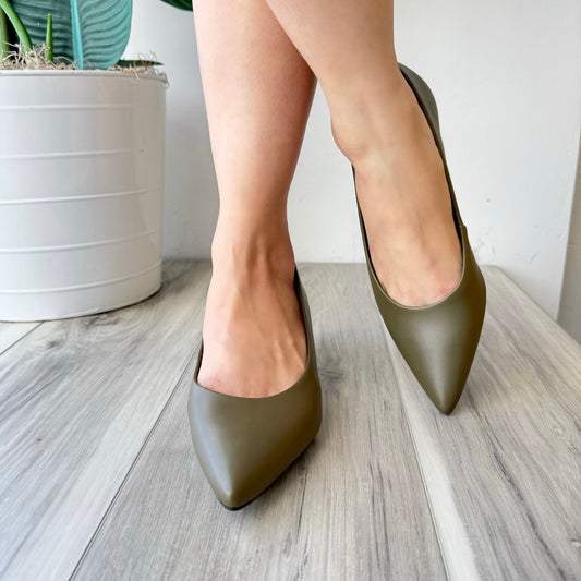 Mayte green heel 8,9 - Stela The Shoetique