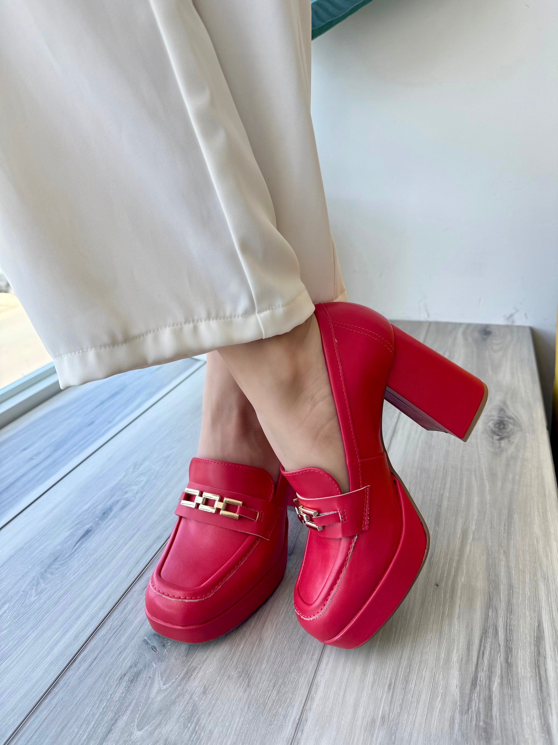 Venus red Loafer- 6,10,11 - Stela The Shoetique