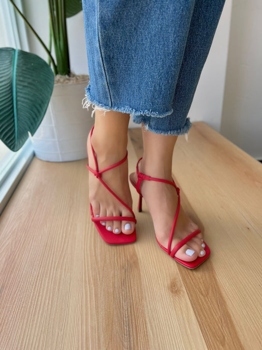 Frida red heel 8,9 - Stela The Shoetique