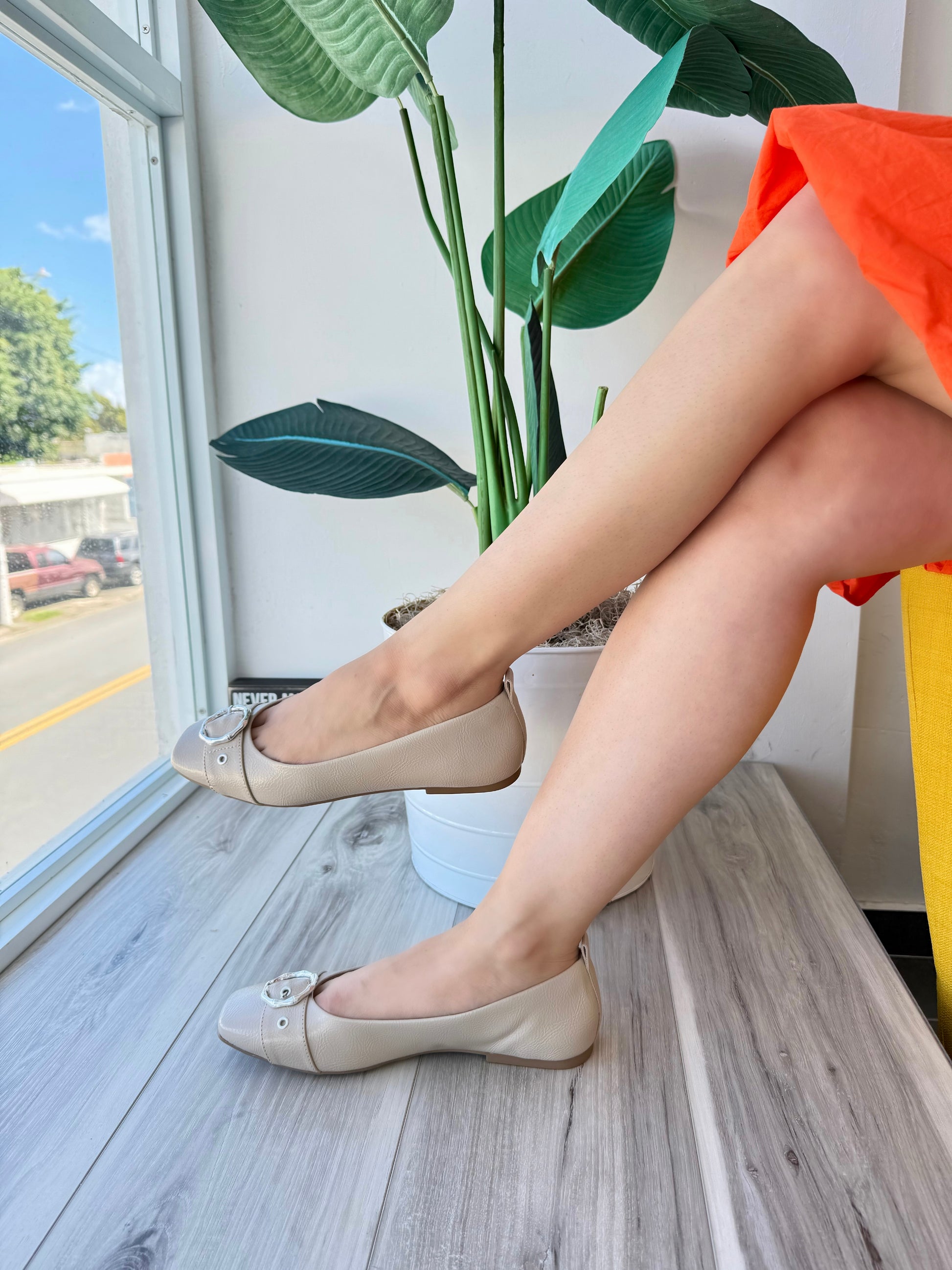 Antonella beige ballerina - Stela The Shoetique