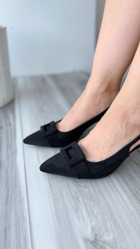 Almina black heel