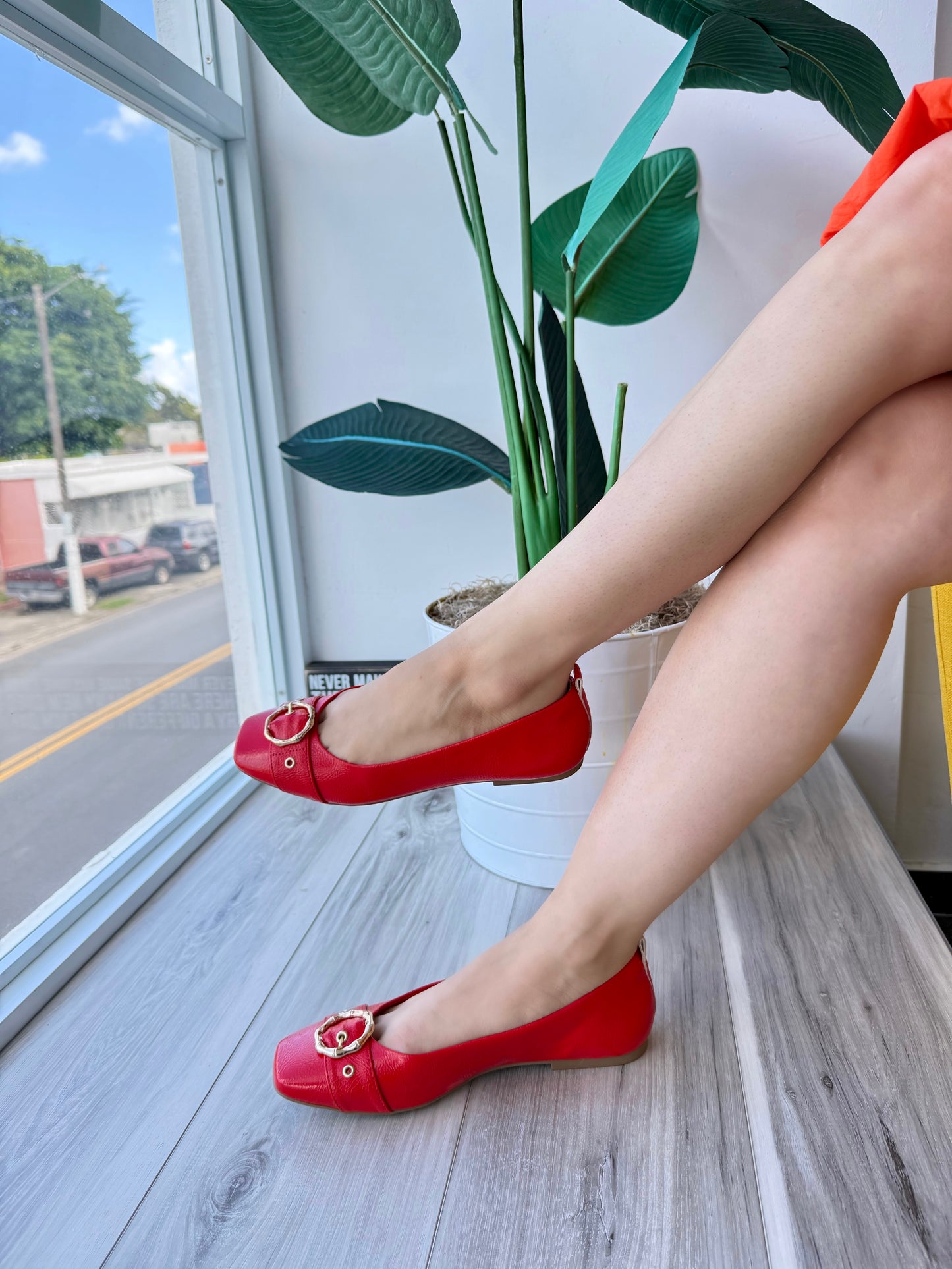 Antonella red ballerina 6,7 - Stela The Shoetique