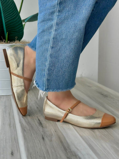 Natty gold ballerina 8 - Stela The Shoetique