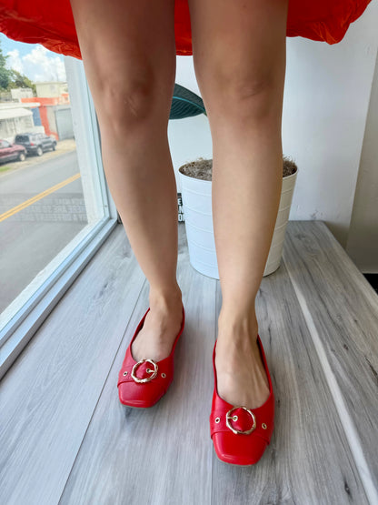 Antonella red ballerina 6,7 - Stela The Shoetique