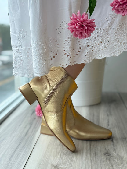 Zulema gold Boot - Stela The Shoetique