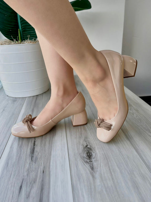 Ellis beige heel 7,8 - Stela The Shoetique