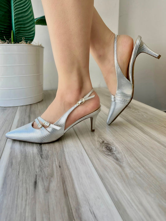 Mila silver heel 6,7,8