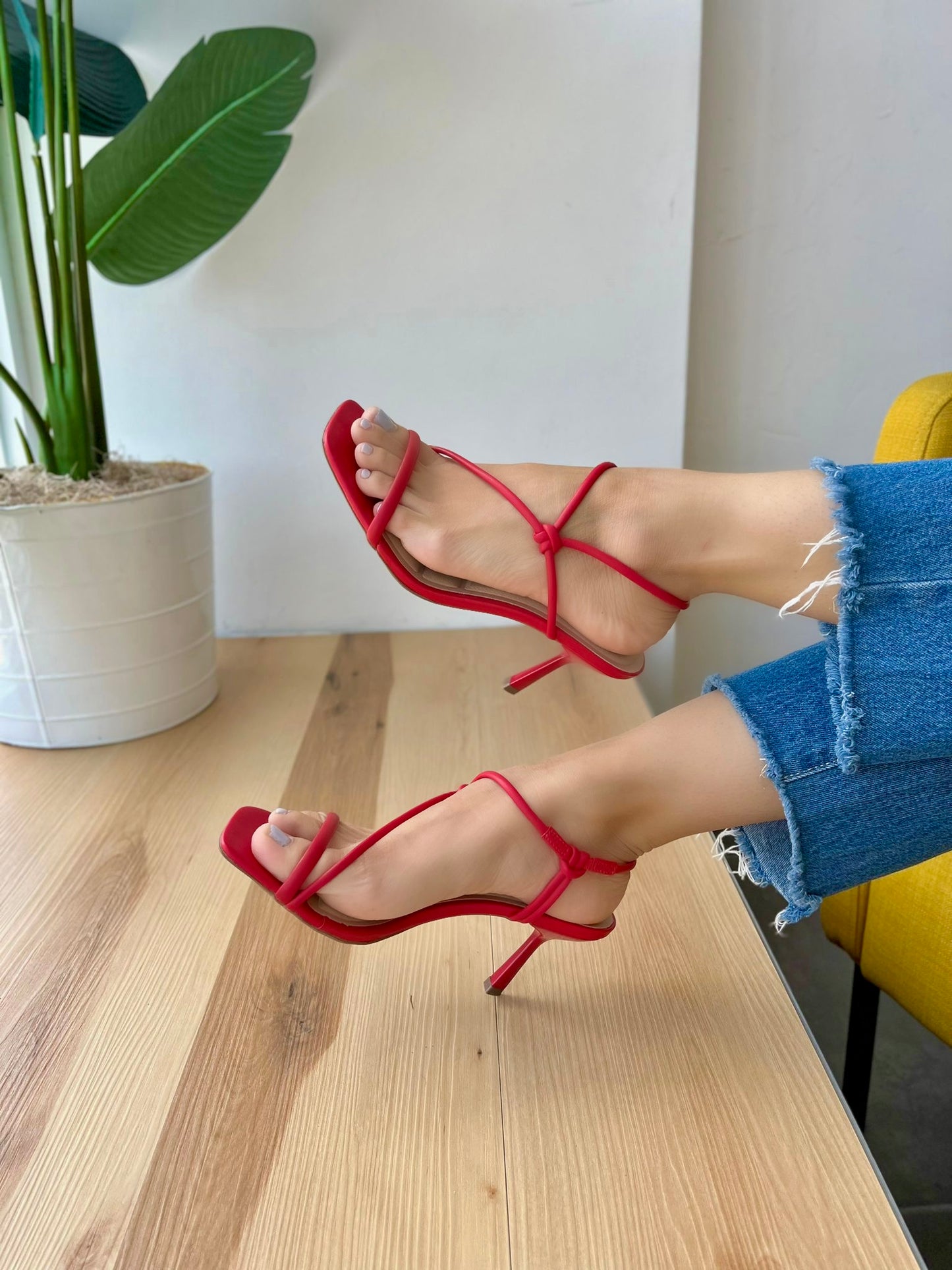 Frida red heel 8,9 - Stela The Shoetique