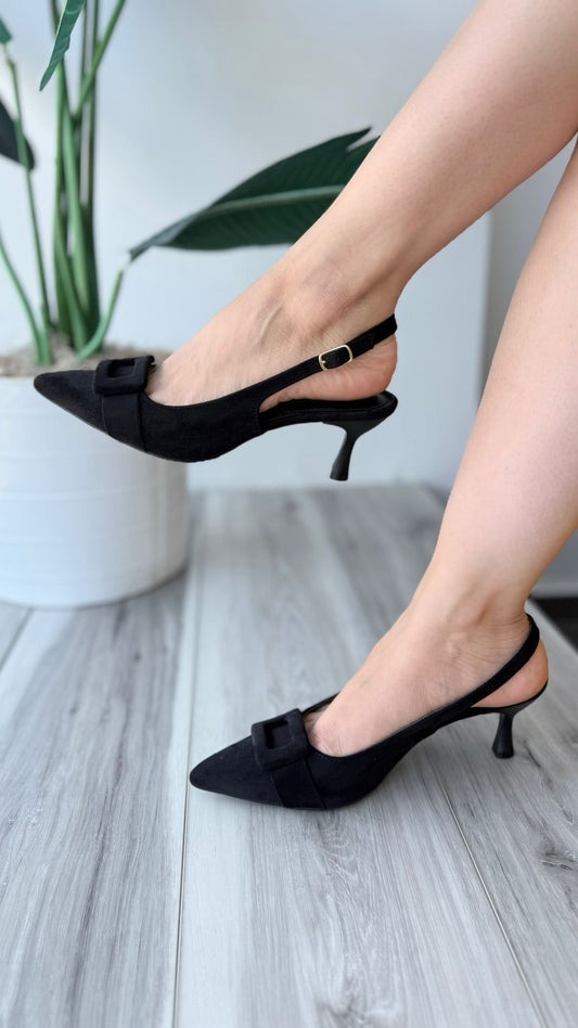 Almina black heel