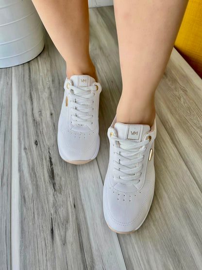 Matilde white/gold sneaker - Stela The Shoetique