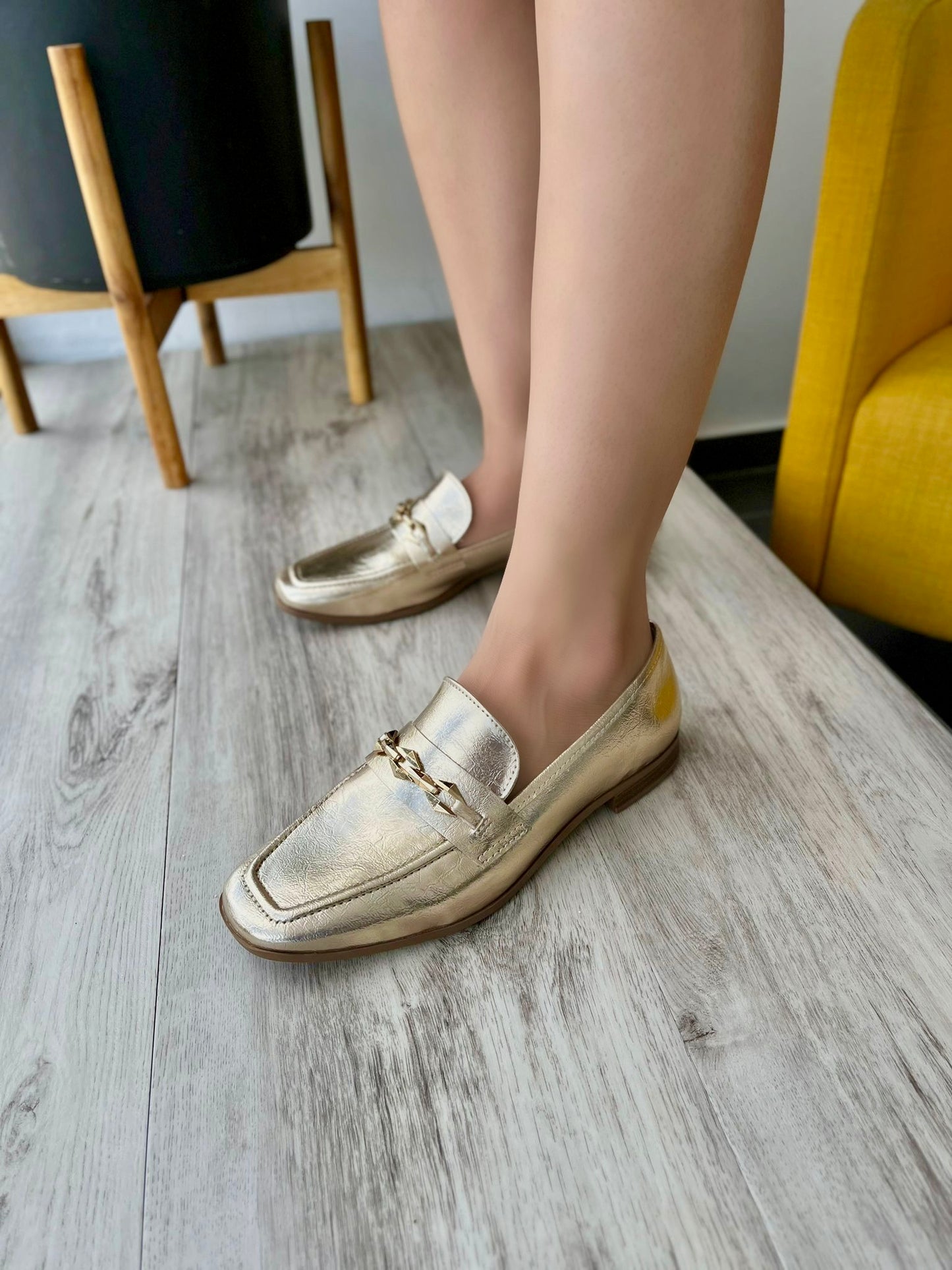 Ofelia gold loafer - Stela The Shoetique