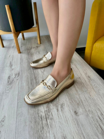 Ofelia gold loafer - Stela The Shoetique
