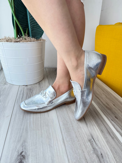 Brady silver loafer - Stela The Shoetique