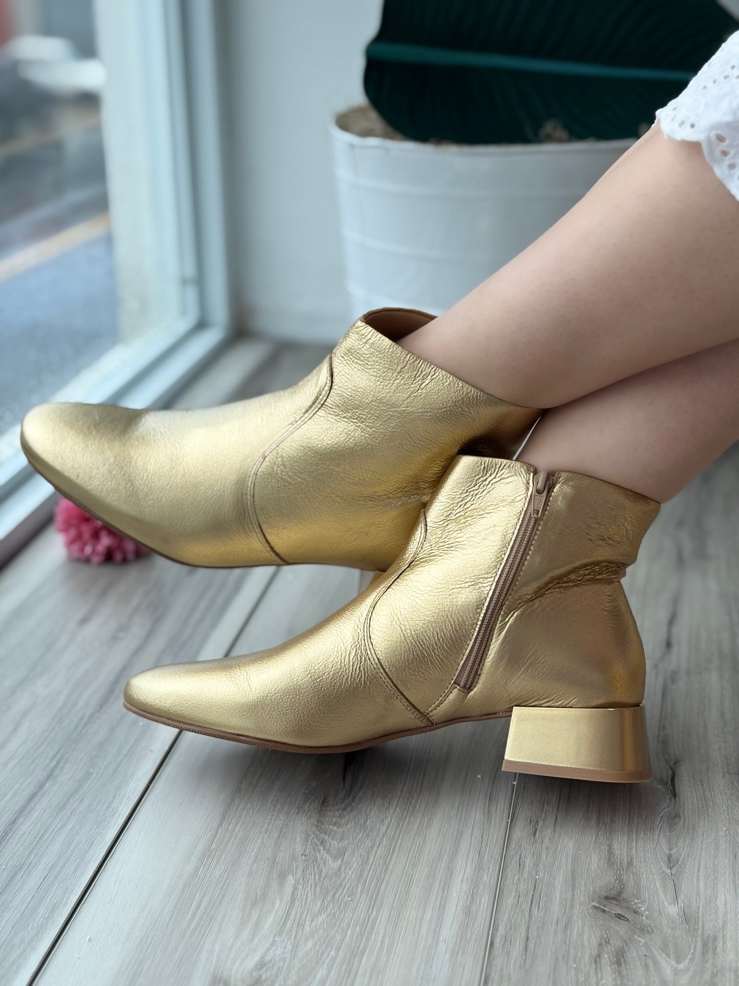 Zulema gold Boot - Stela The Shoetique