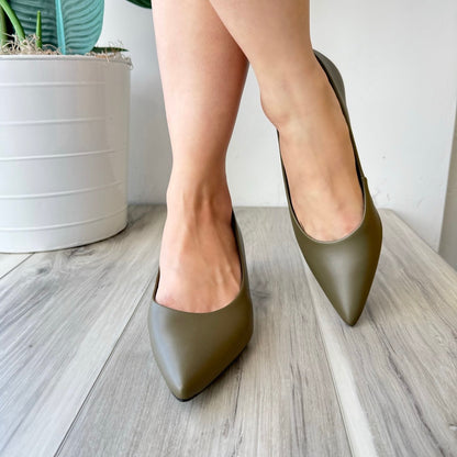Mayte green heel 8,9 - Stela The Shoetique