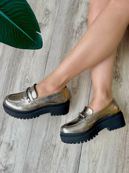 Mara pewter loafer 10 - Stela The Shoetique