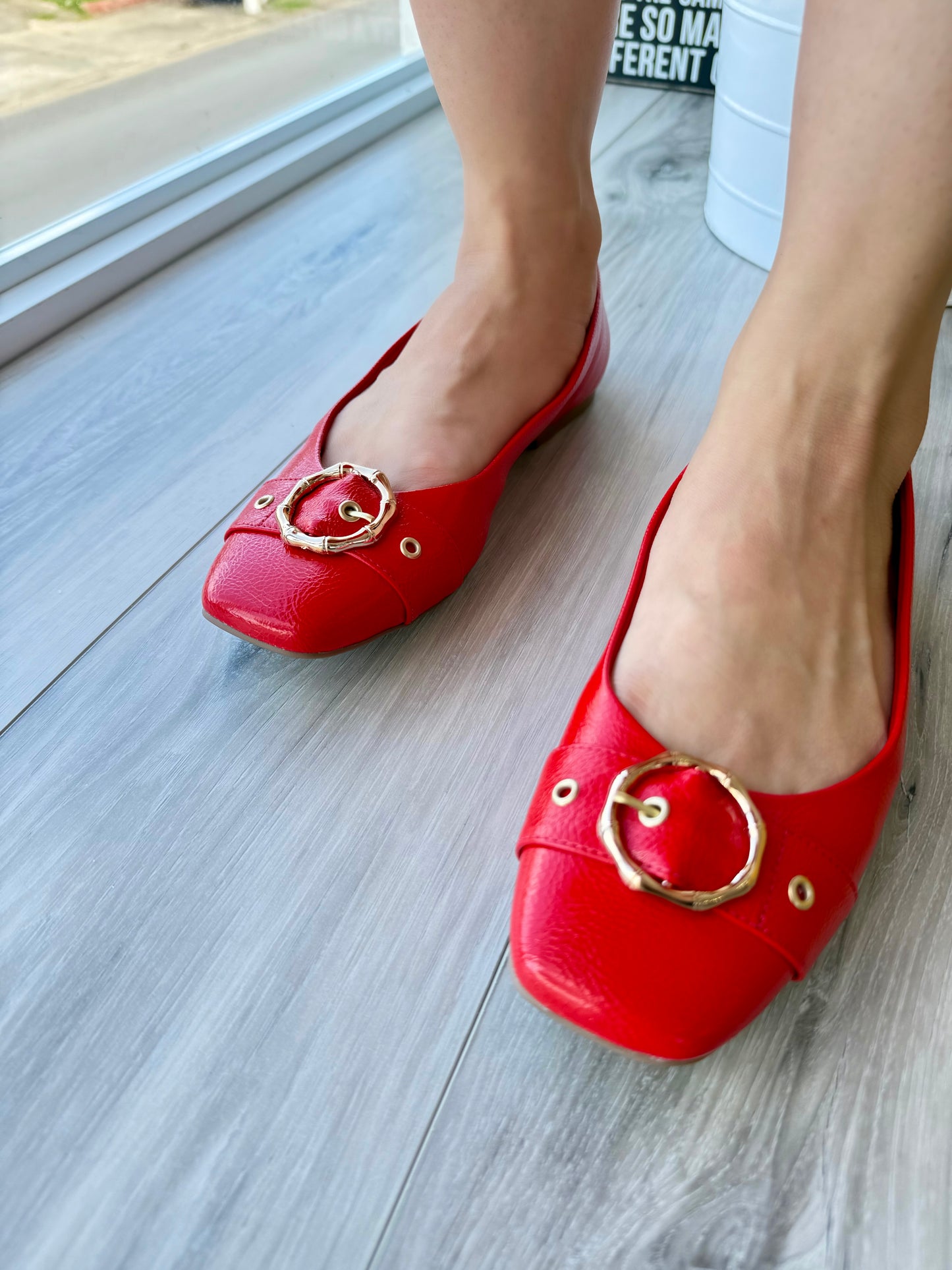 Antonella red ballerina 6,7 - Stela The Shoetique