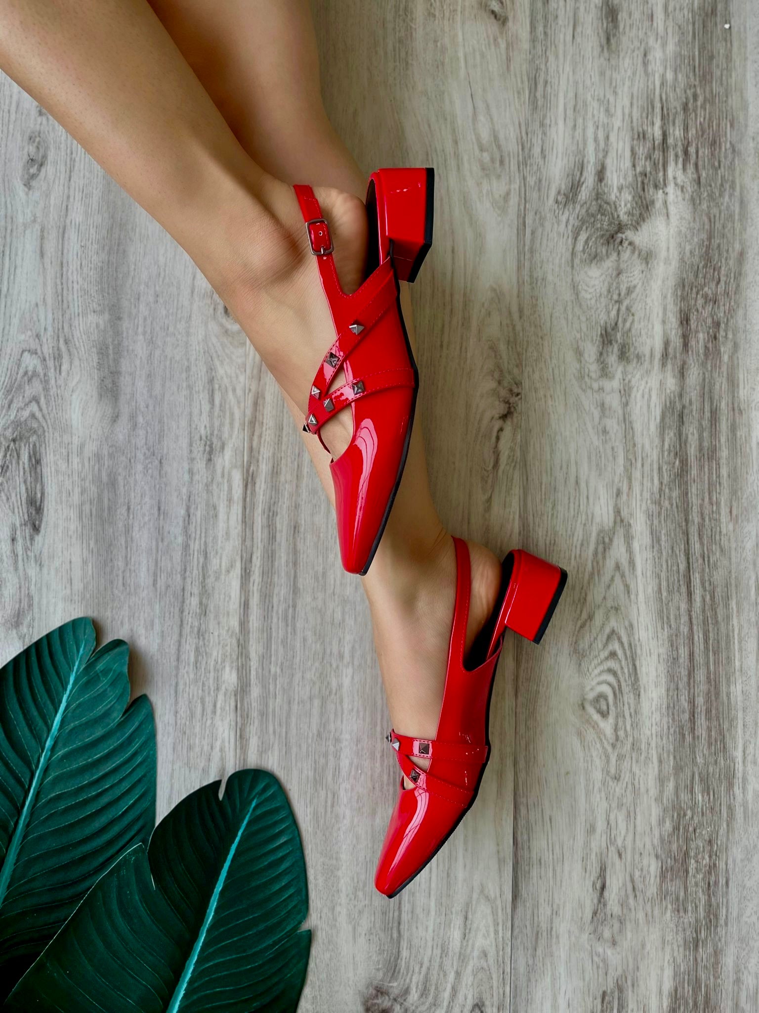 Kiki red heel size 7 - Stela The Shoetique