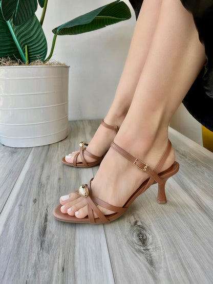 Italy camel heel - Stela The Shoetique