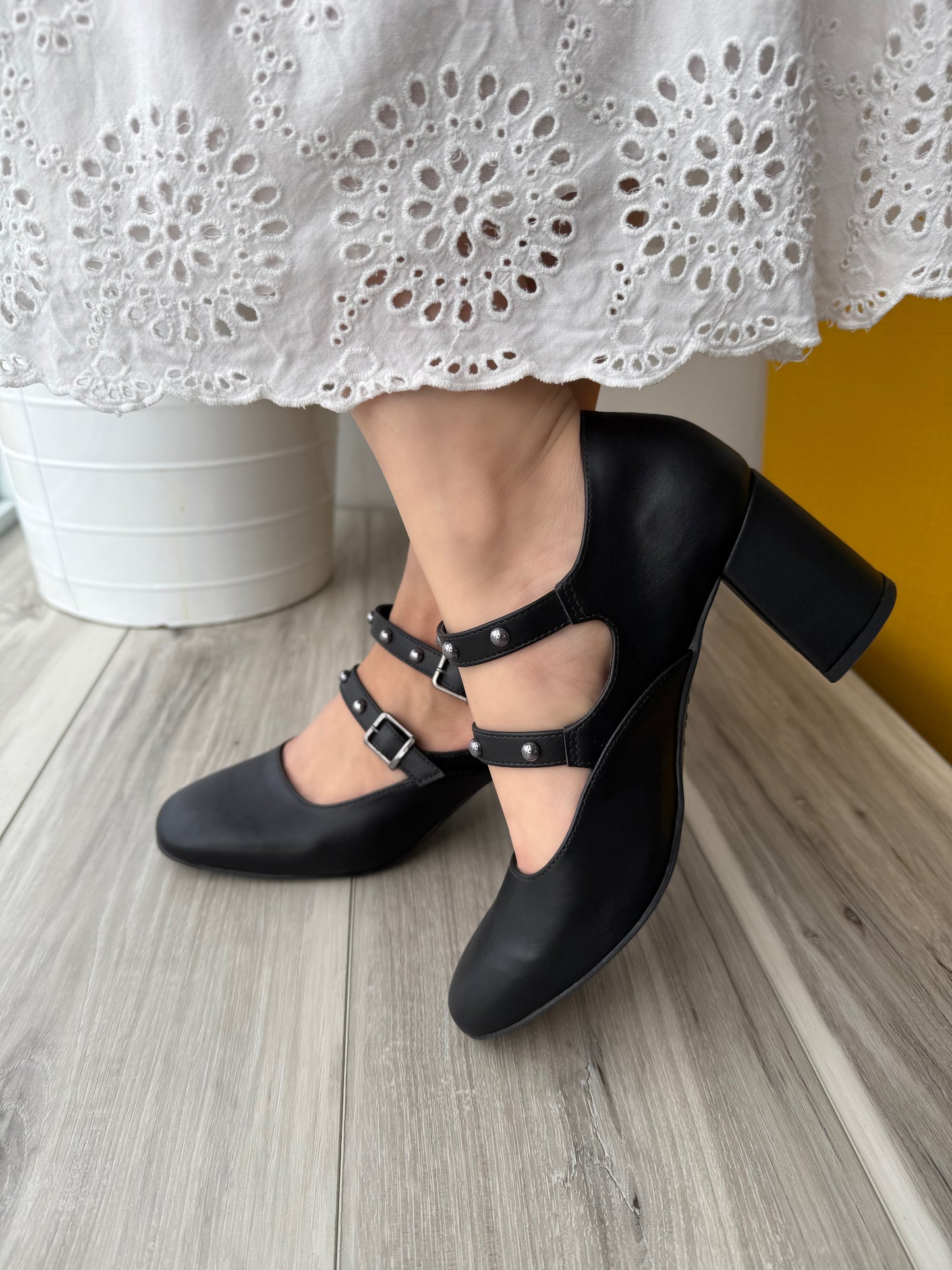 Stella black heel 7 - Stela The Shoetique
