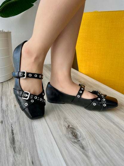 Kristal black ballerina 7,8 - Stela The Shoetique