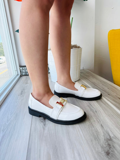 Lulu white loafer - Stela The Shoetique