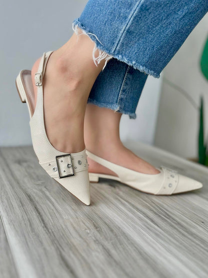 Polo off white slingback - Stela The Shoetique