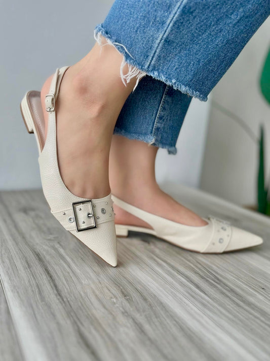 Polo off white slingback - Stela The Shoetique