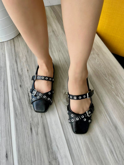 Kristal black ballerina 7,8 - Stela The Shoetique
