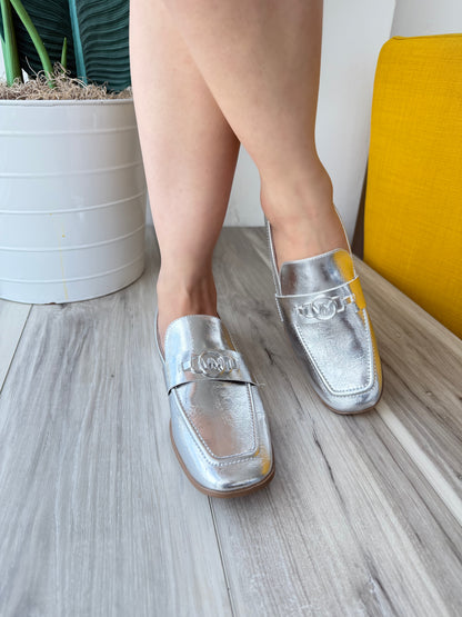 Brady silver loafer - Stela The Shoetique