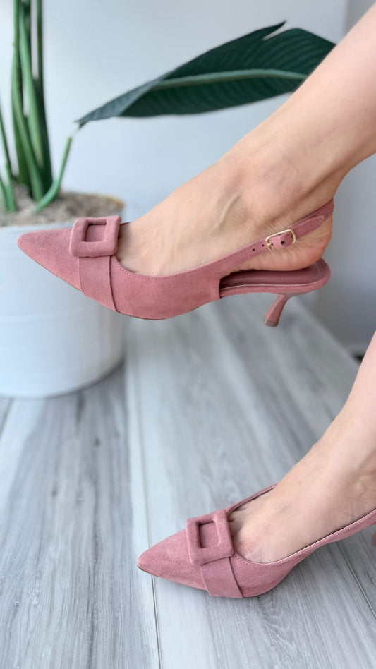 Almina rosa blush heel