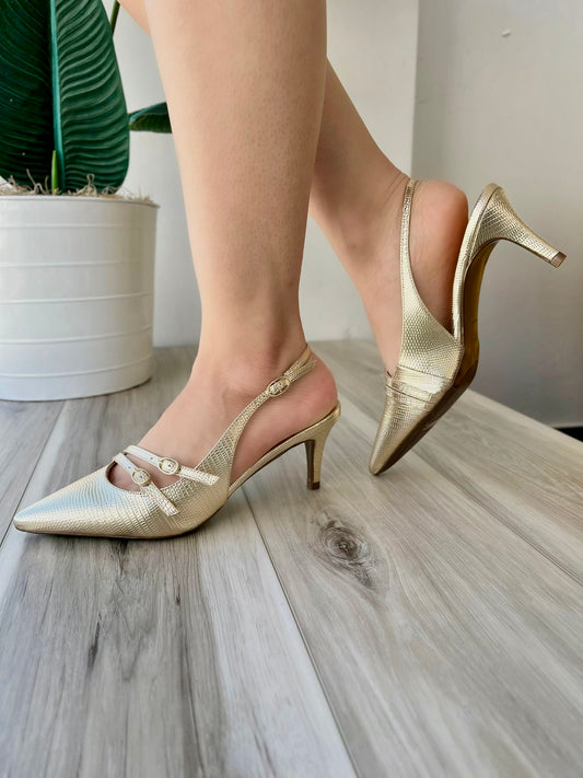 Mila gold heel 7,8 - Stela The Shoetique