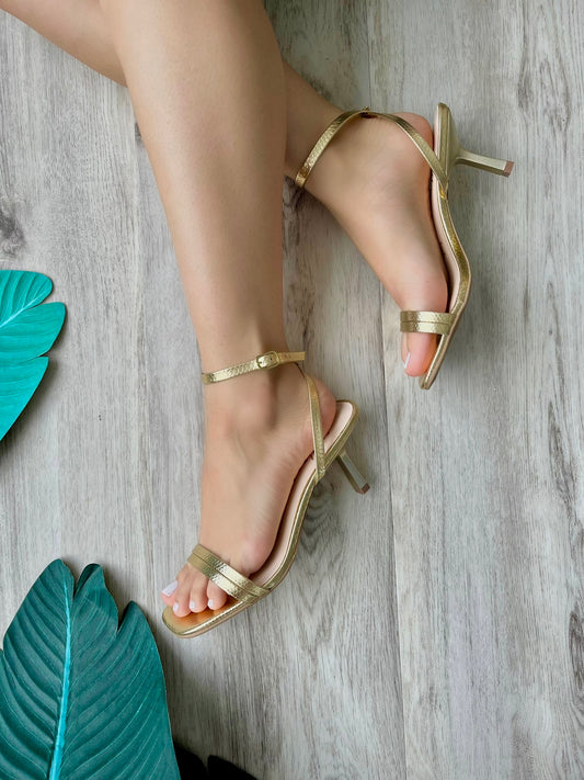 Marena gold heel - Stela The Shoetique