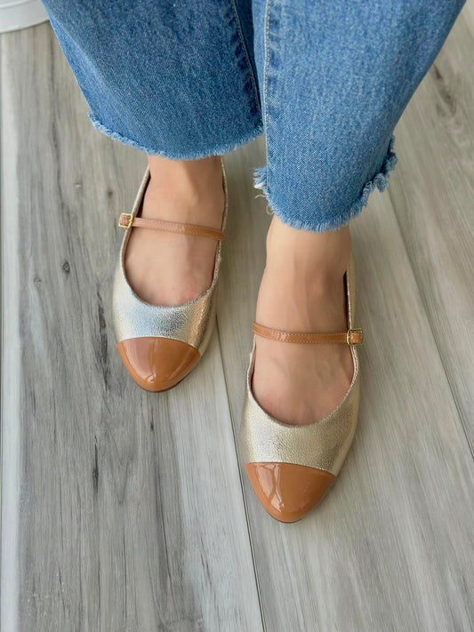 Natty gold ballerina 8 - Stela The Shoetique
