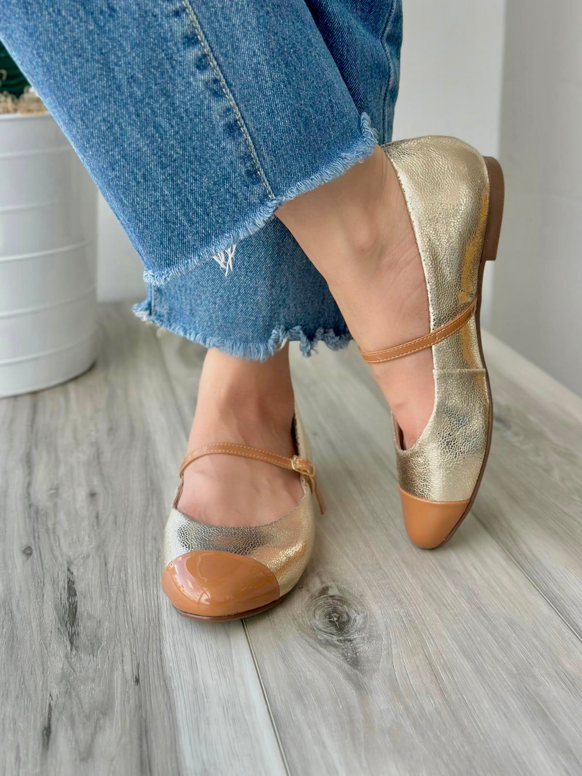 Natty gold ballerina 8 - Stela The Shoetique