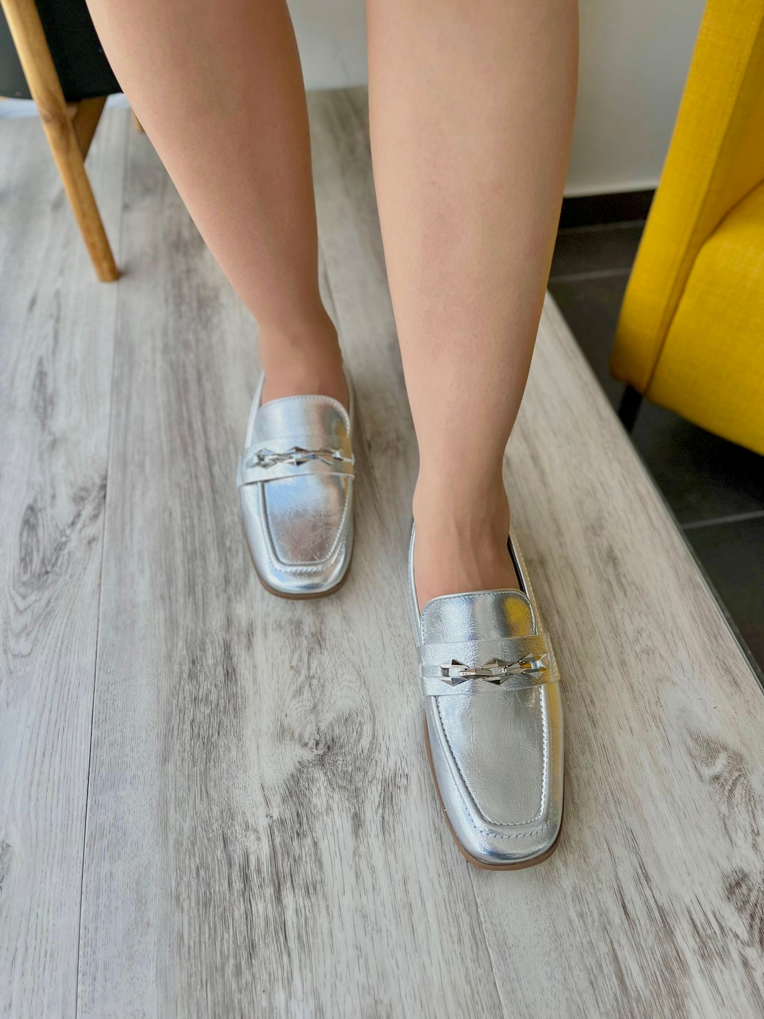 Ofelia silver loafer - Stela The Shoetique
