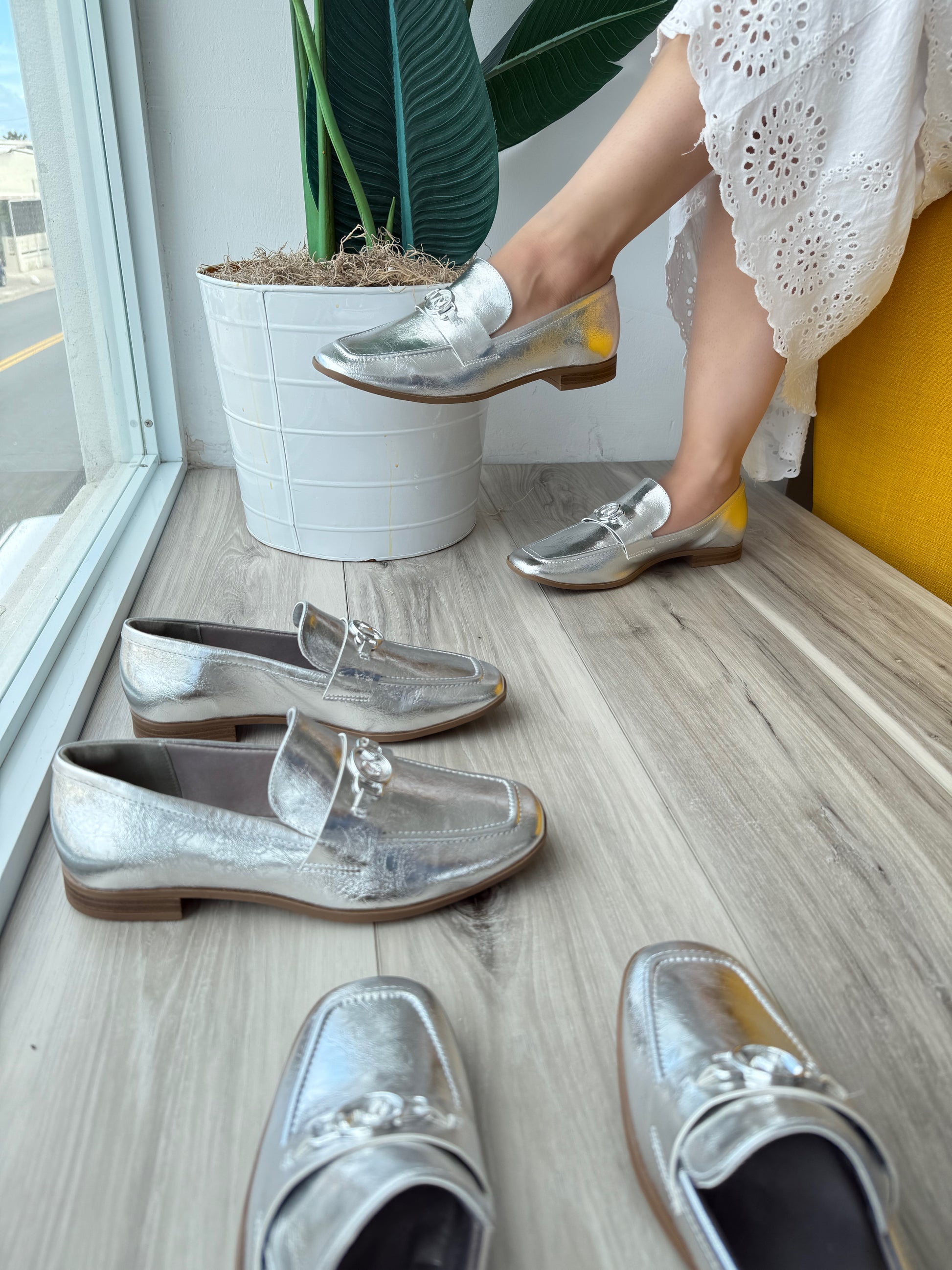 Brady silver loafer - Stela The Shoetique