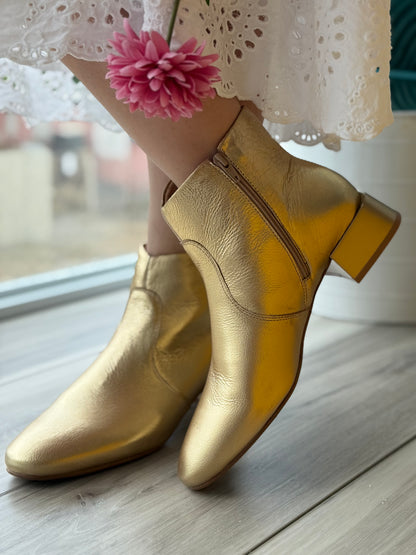 Zulema gold Boot - Stela The Shoetique